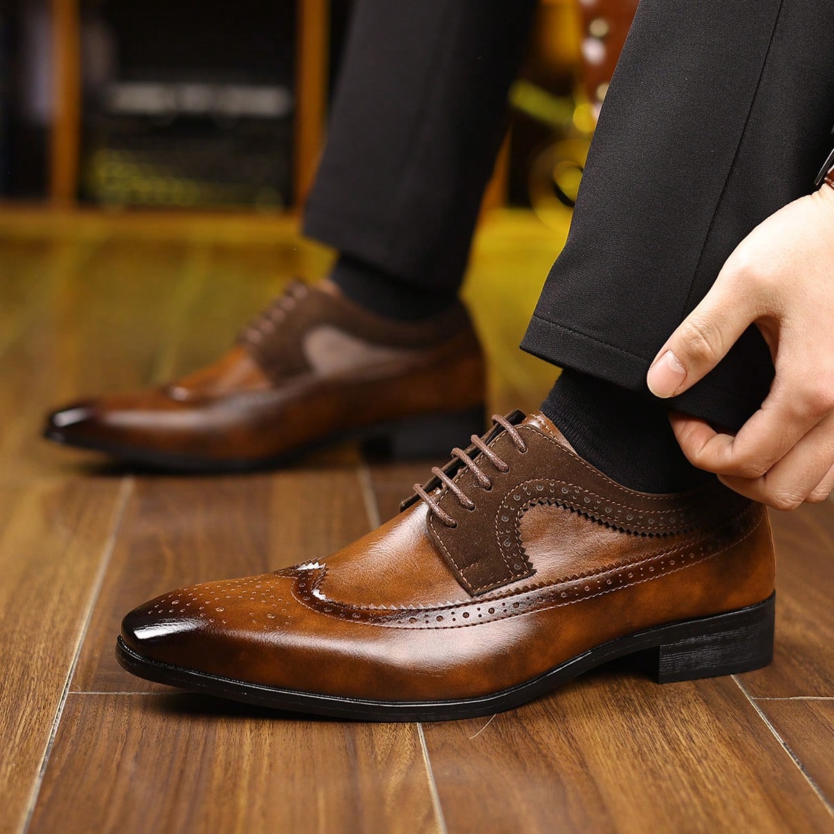 Formal Men Daily Wear Footwear - Eleganckie buty męskie z sznurowaniem i
