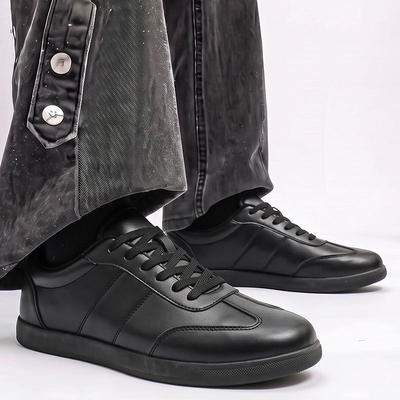 Men Formal Wear All Black - Wszechstronne męskie buty ze skóry naturalnej,
