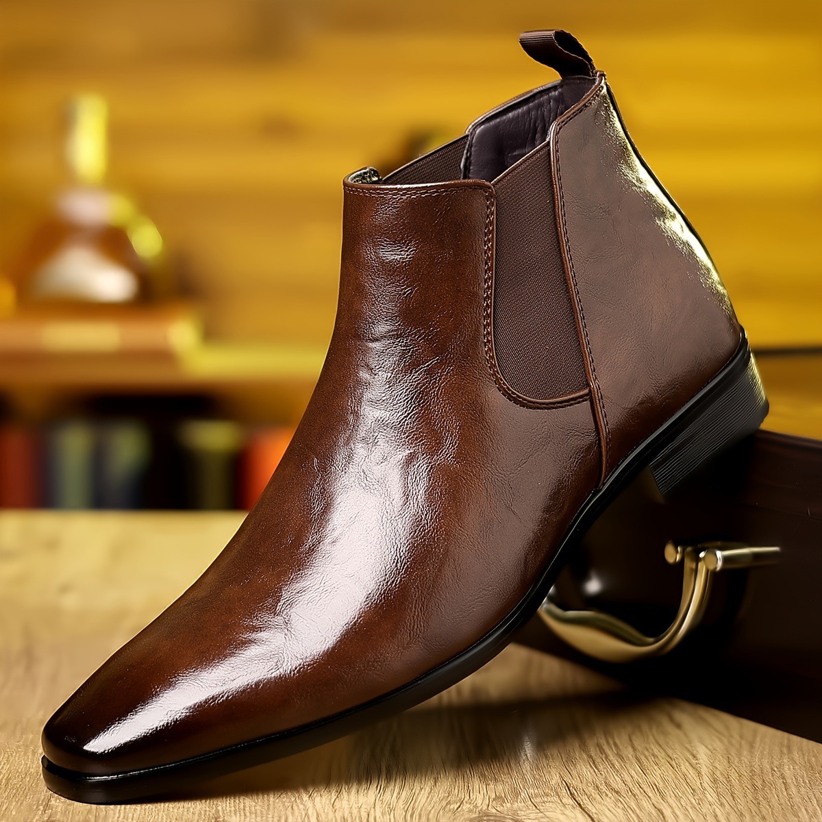 Men Formal Wear With Boots - Botki Chelsea, skórzane botki, jesienne, wygodne