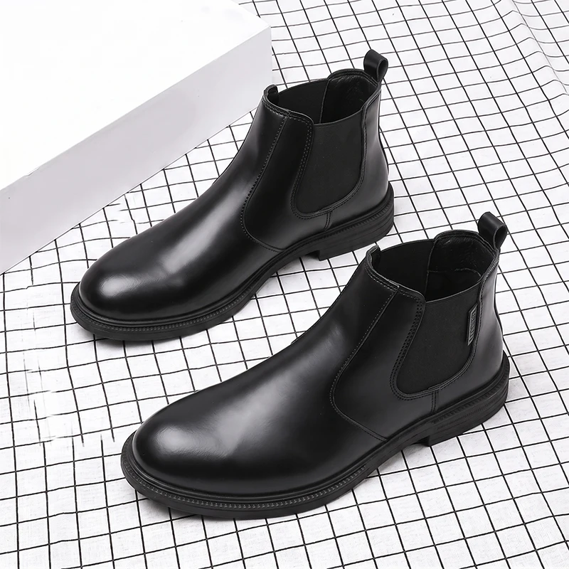 Męskie skórzane botki Chelsea, – Men Formal Wear With Boots recenzja i cena