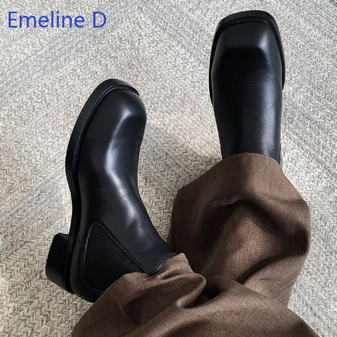 Męskie botki Chelsea z kwadrat – Formal Men Daily Wear Footwear recenzja i cena