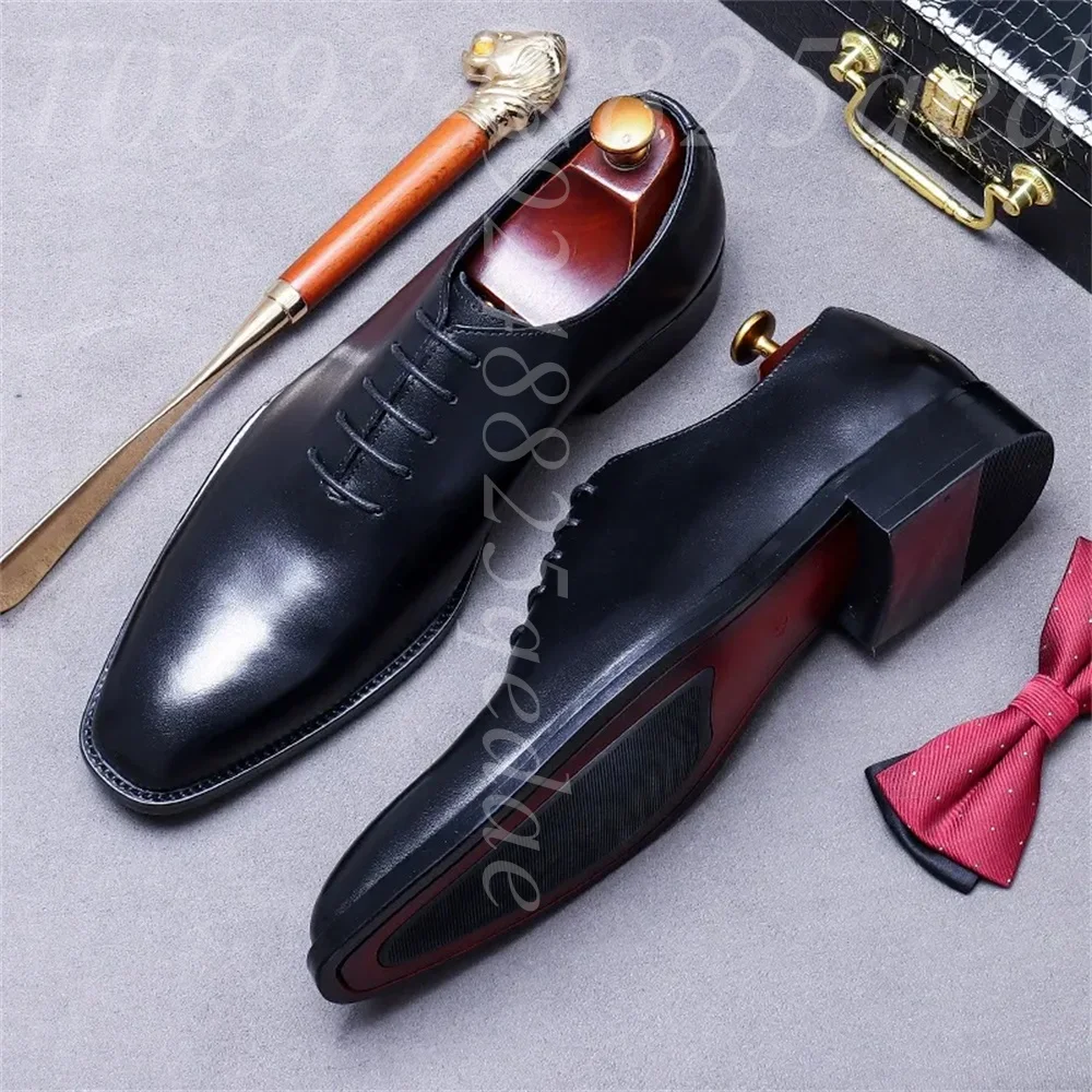 Męskie luksusowe brązowe skórz – Formal Men Daily Wear Footwear recenzja i cena