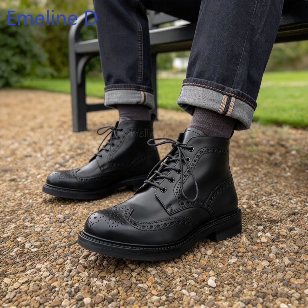 Męskie botki brogue z prawdziw – Formal Men Daily Wear Footwear recenzja i cena
