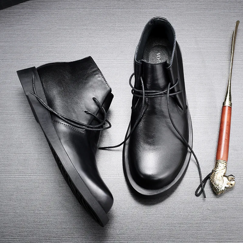 Męskie botki oksfordki ze skór – Men Formal Wear With Boots recenzja i cena